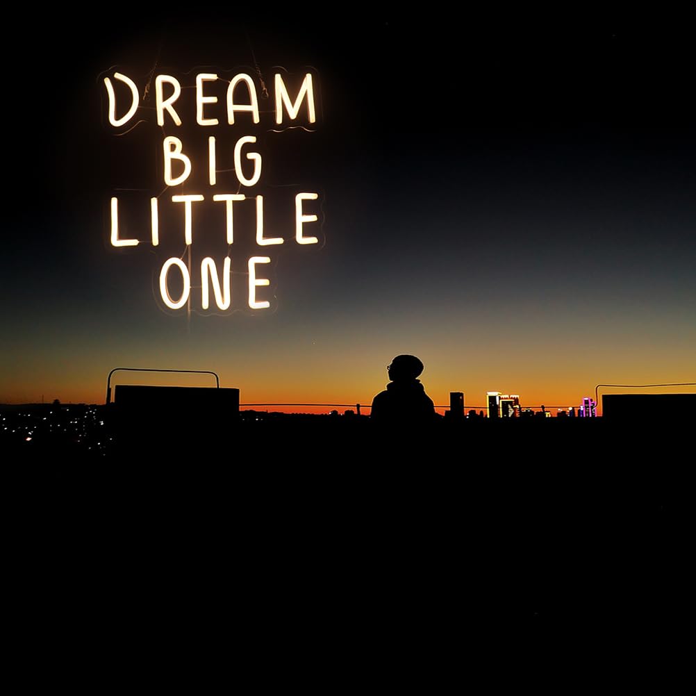 Dream Big Little One Neon Sign  Decorative Neon Lights For KidS Room Play Room Wall Decor Neon Light Sign  Christmas Birthday KidS Gift Thanksgiving Gift(Warm White)
