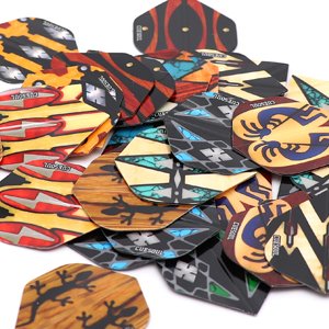 CUESOUL Slim Dart Flights - 15 Sets, Mixed Shape, 45pcs, Polyester Material