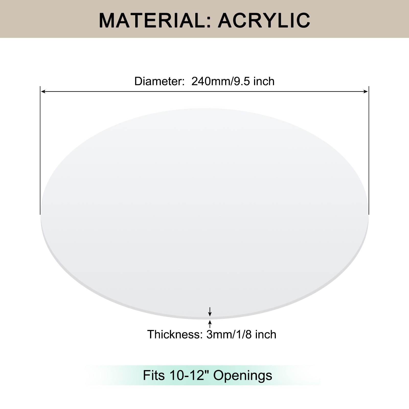 Awclub Lampshade Diffuser, 9.5'' Diameter Round Diffuser Lamp Shade For Drum Style Lampshades Pendants Softening Light, Diy Ligh