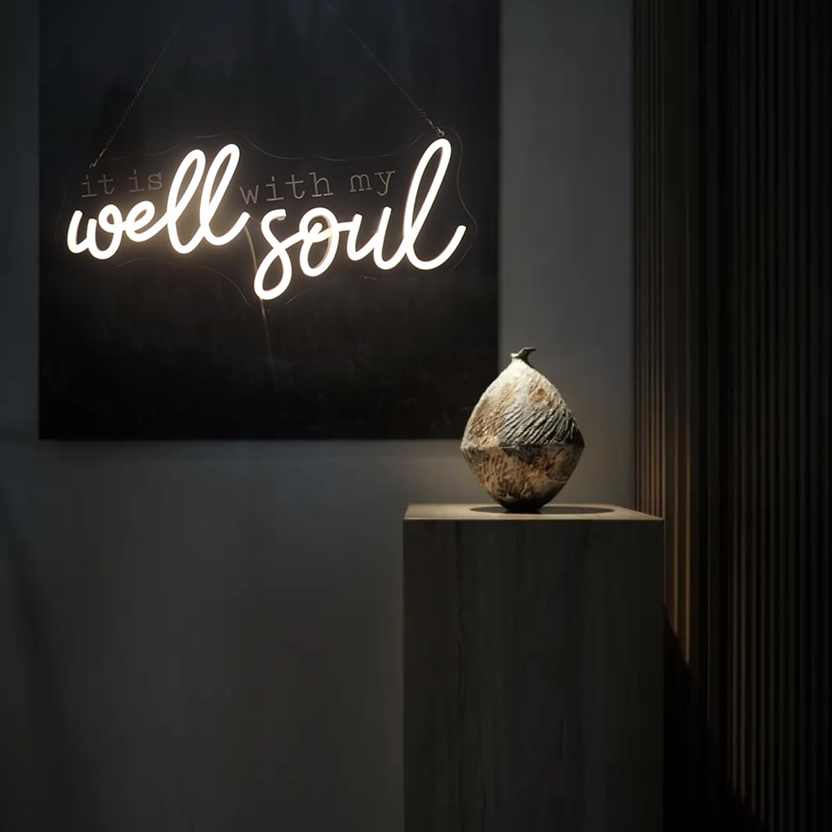 It Is Well With My Soul Decorative Neon Sign  Positive Relax Quotes Led Sign  Christian Gifts Desk Sign Decor For Home Office Wall (Warm White)