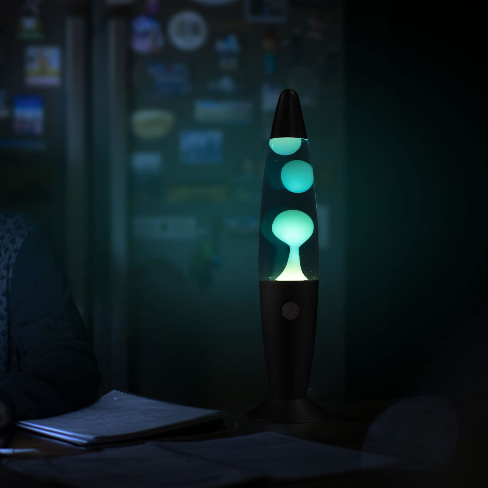 Vanful Magma Liquid Motion Lamp with Black Base for Adults Blue Lamps with White Wax for Kids Mood Lamps Perfect Presents for Ch