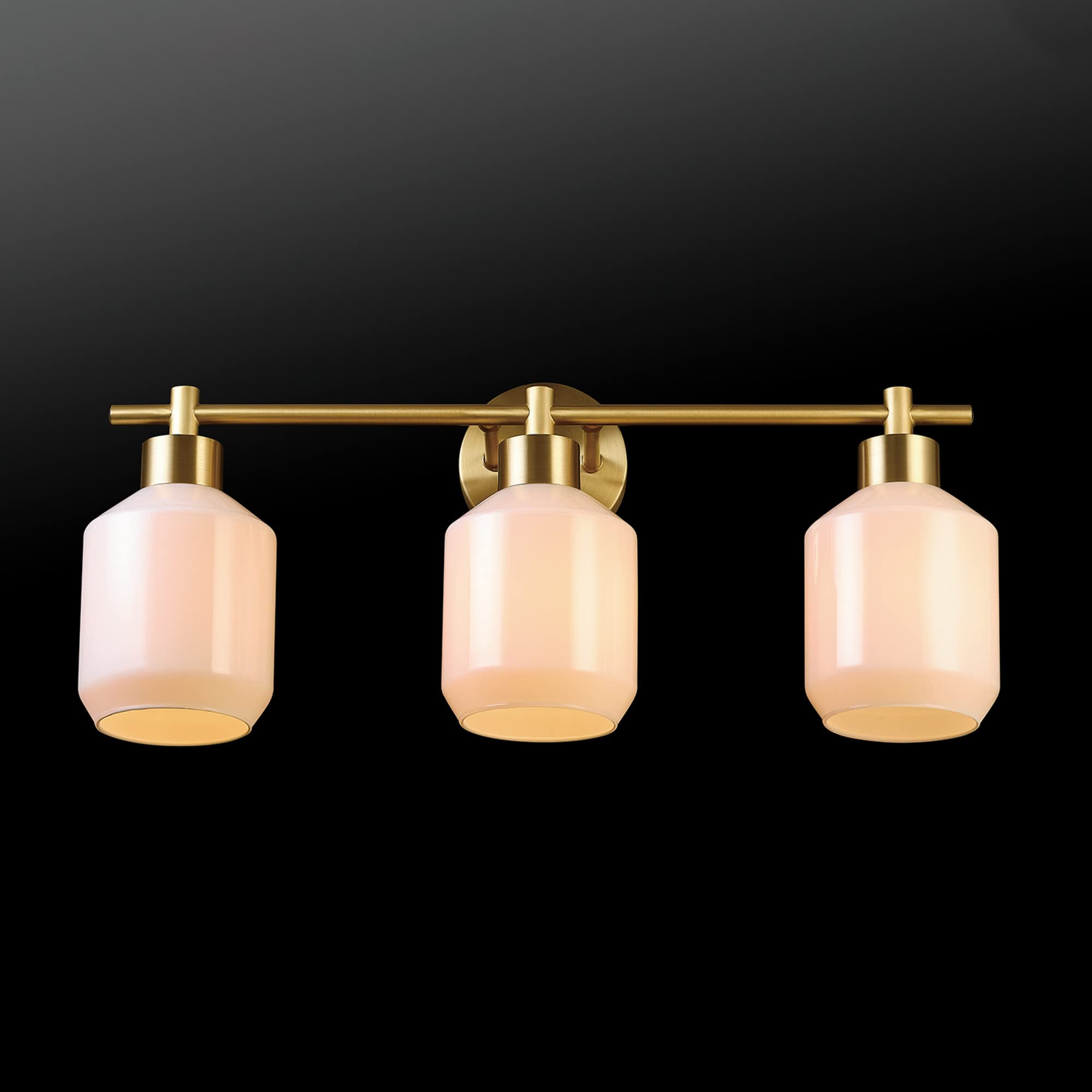 Globe Electric 52055 Cannes 3-Light Vanity Light Fixture, Matte Brass, Metal, 11.75 inches