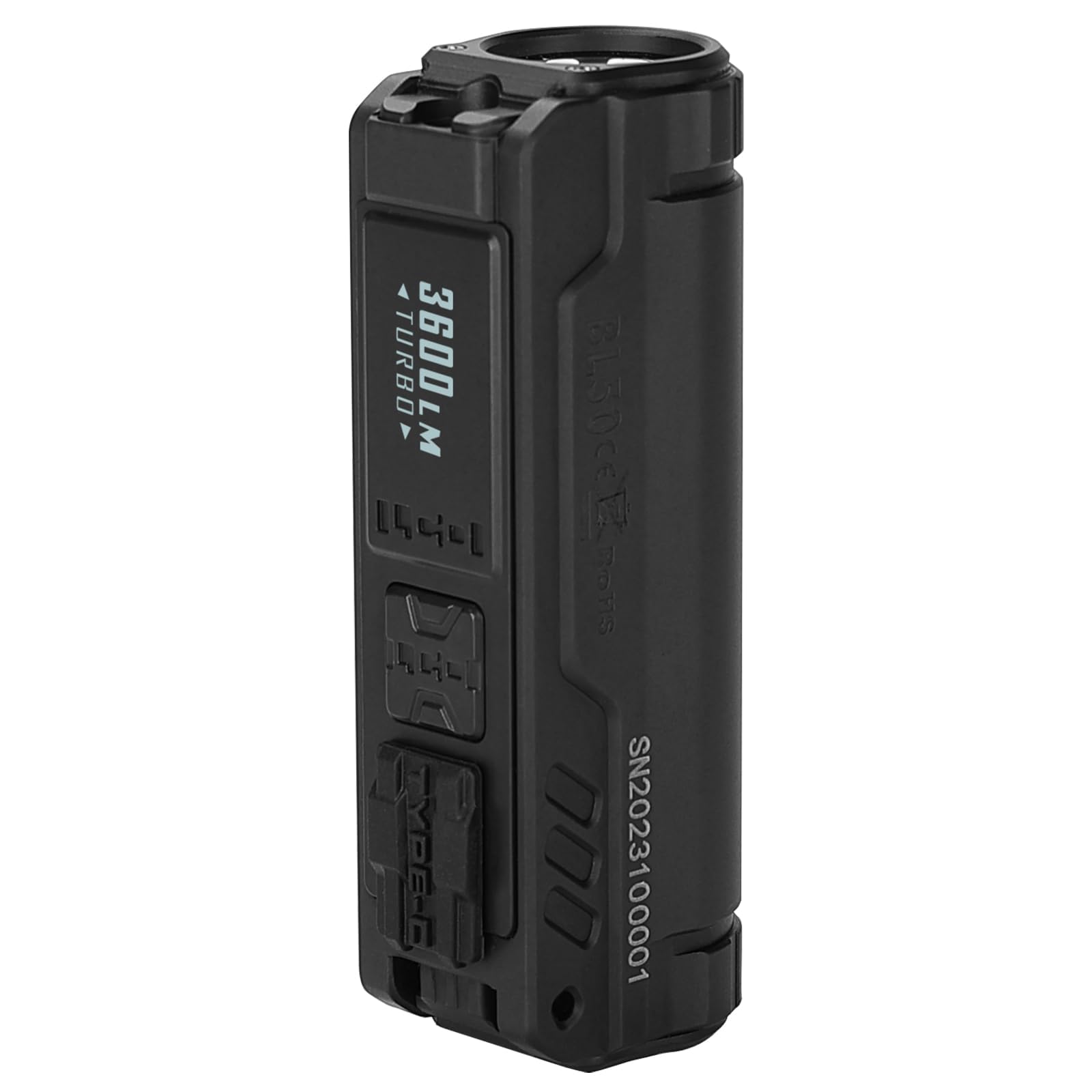 IMALENT BL50 Rechargeable EDC Flashlight 3600 Lumens, UV & White LED, Aluminum, Black