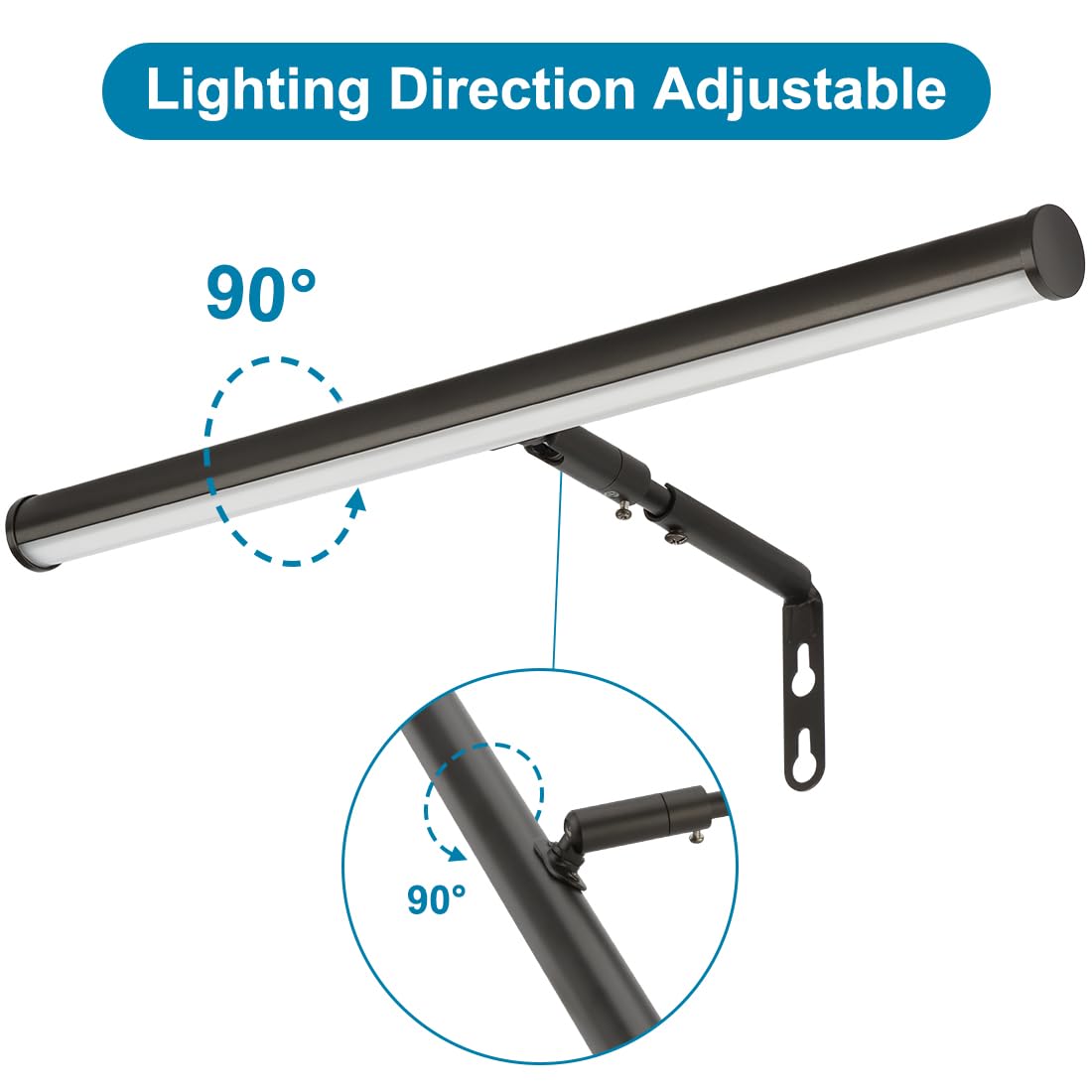 Xbuyee 16 Inch LED Picture Light, Adjustable 3000K Art Wall Sconce, Oil-Rubbed Bronze, Alloy Steel, Model 884a48fc-c193-4776-ad