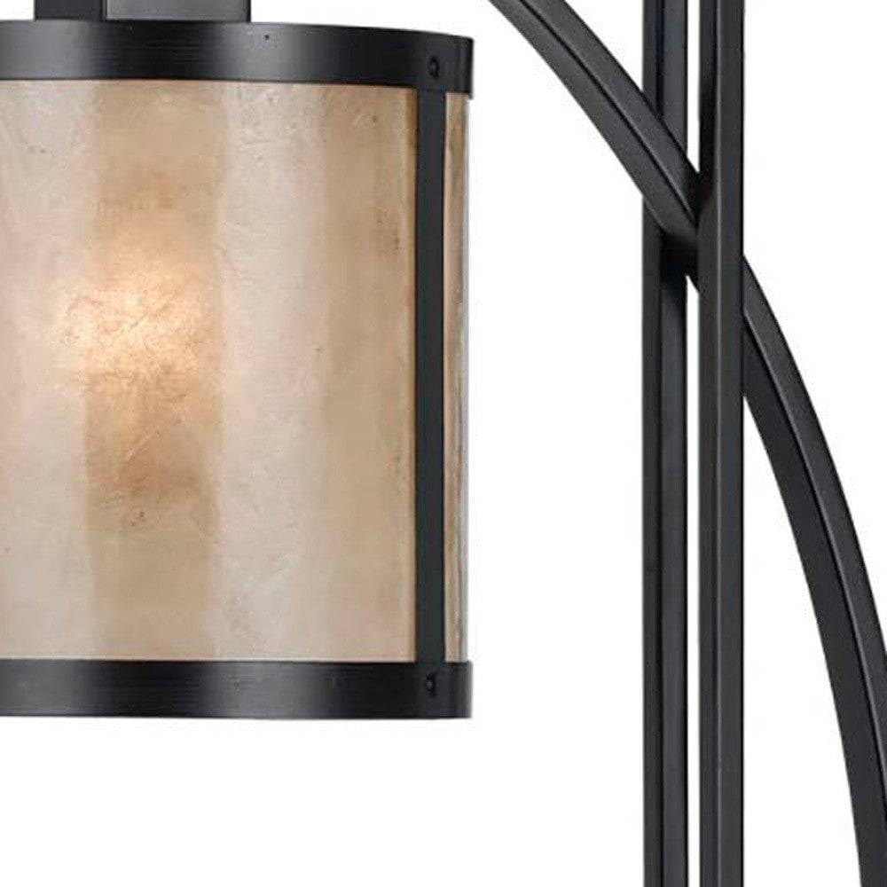 HomeRoots Metal Table Lamp with Drum Shade 26 in. Charcoal & White Model 524689
