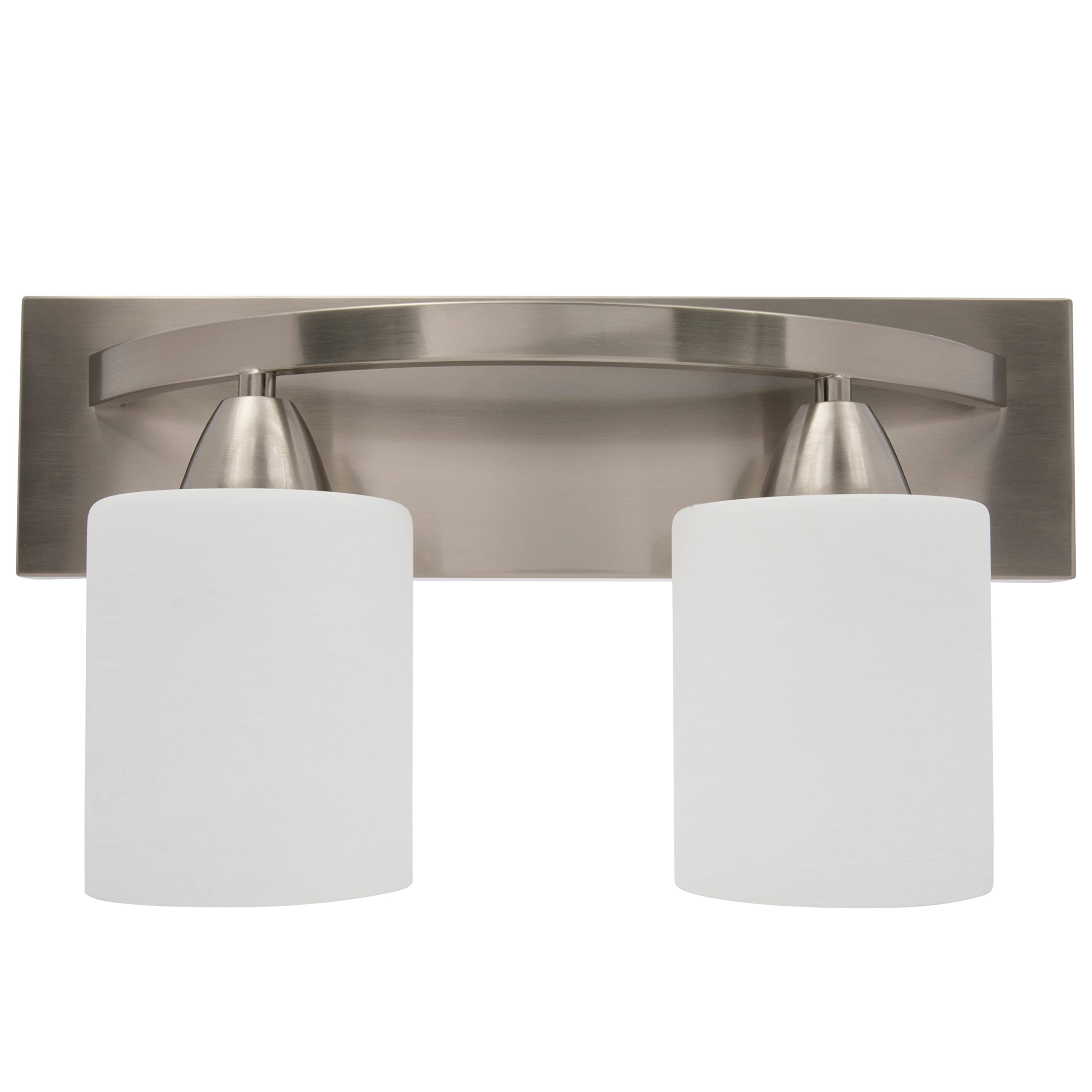Dorence  Bathroom Vanity Light Bar  Bathroom Light Fixtures  Bathroom Lighting Fixtures with Modern Glass Shade (Brushed Nickel,