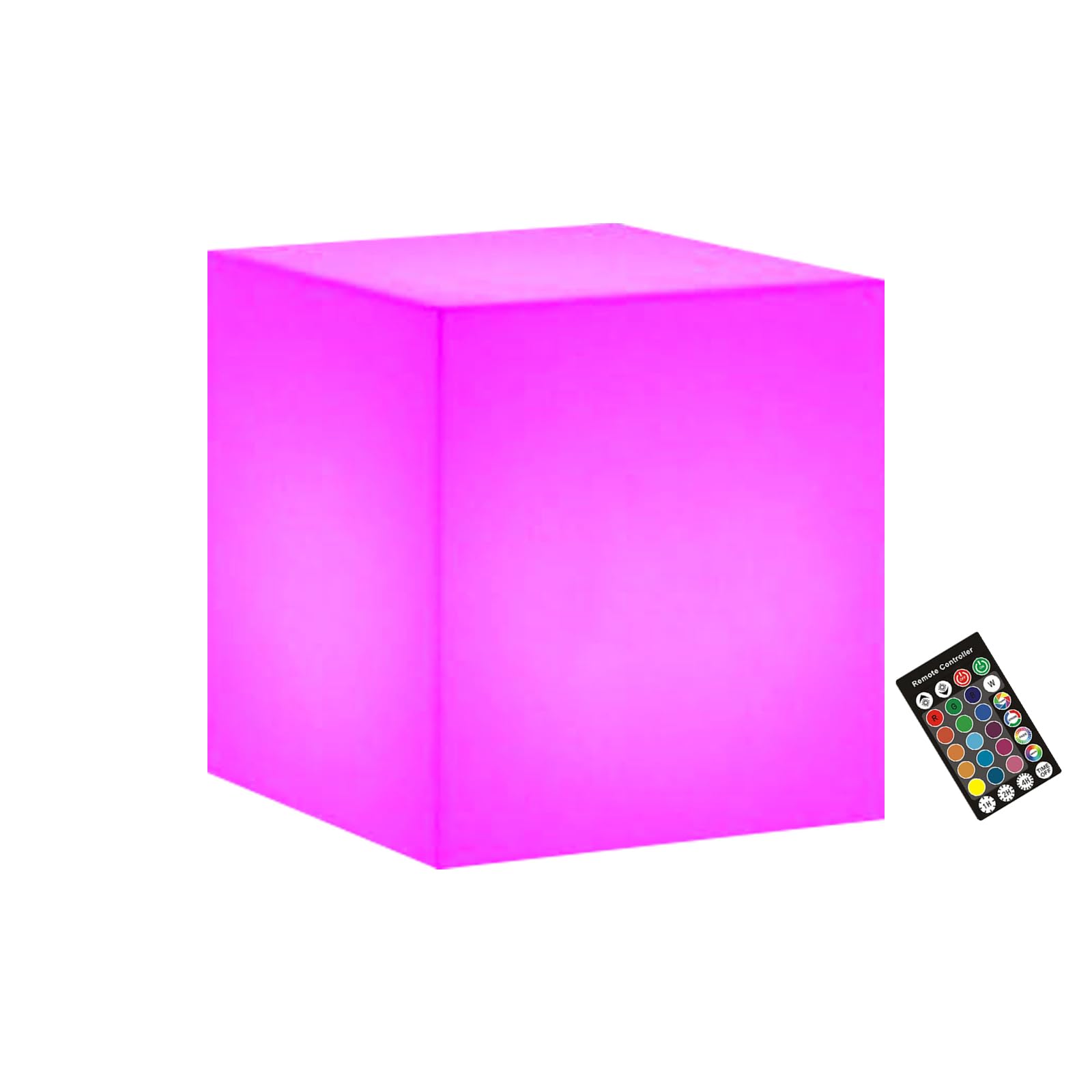 RKDTX 6-Inch LED Cube Light with Remote, 16 Colors and 4 Light Modes, IP68 Waterproof, Dimmable & Timer, USB Rechargeable for Ho