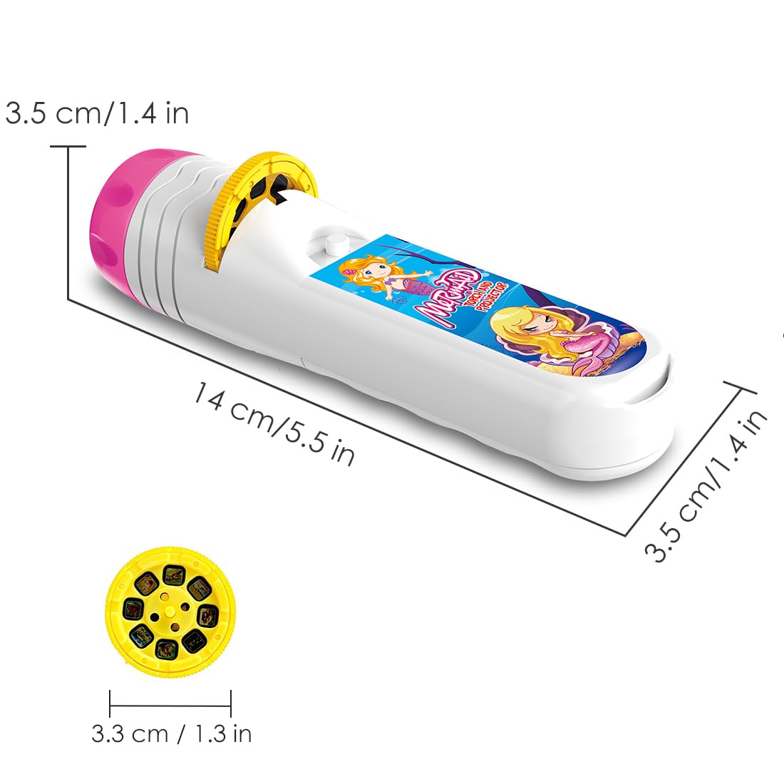 Pup Go Mermaid Torch And Projector With 3 Discs 24 Images, Pink Torches Toys For Girl Age 3 4 5 6 7 Year Old Kids, Fairy Gifts For Girls, Projector Night Light For Children Toddler(Mermaid)
