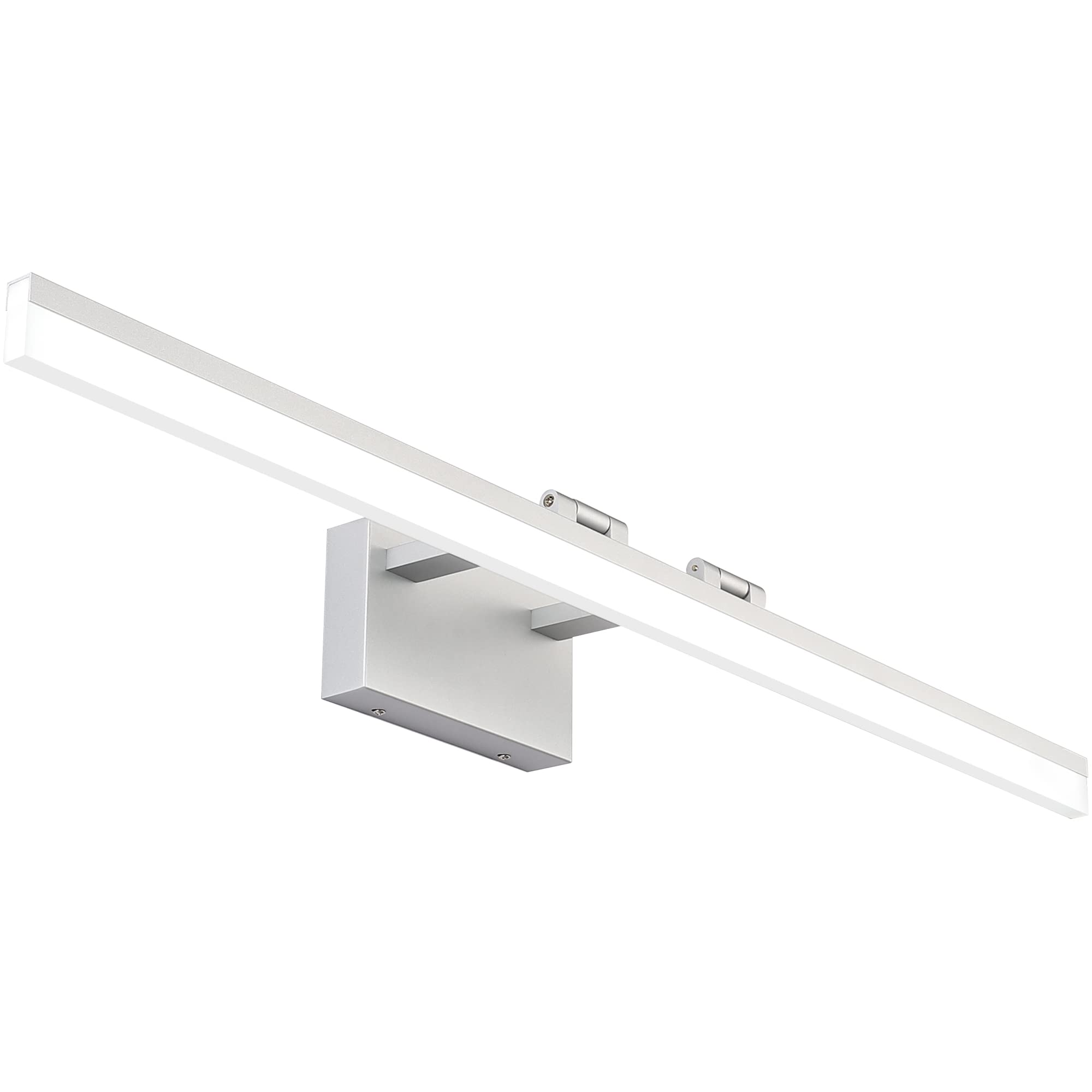 SOLFART Modern Bathroom Vanity Light 40 inch Silver Aluminum with Acrylic Rotating LED