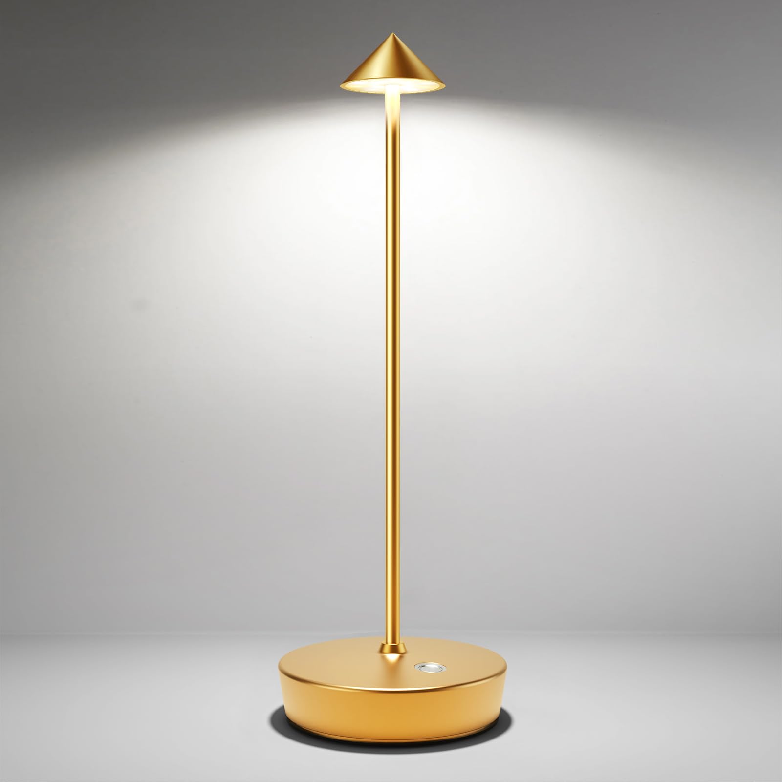 Shangcai Cordless Table Lamps Rechargeable  6000Mah Battery Operated Led Desk Lamp Outdoor Waterproof Portable Touch Dimmable Table Night Light For Patio Restaurant Dining Home Gold