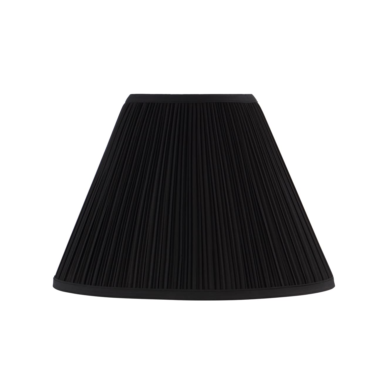 Aspen Creative 33167, Mushroom Pleated Traditional Black Spider Shade, 6-1/2&quot; Top x 15&quot; Bottom x 11&quot; Slant