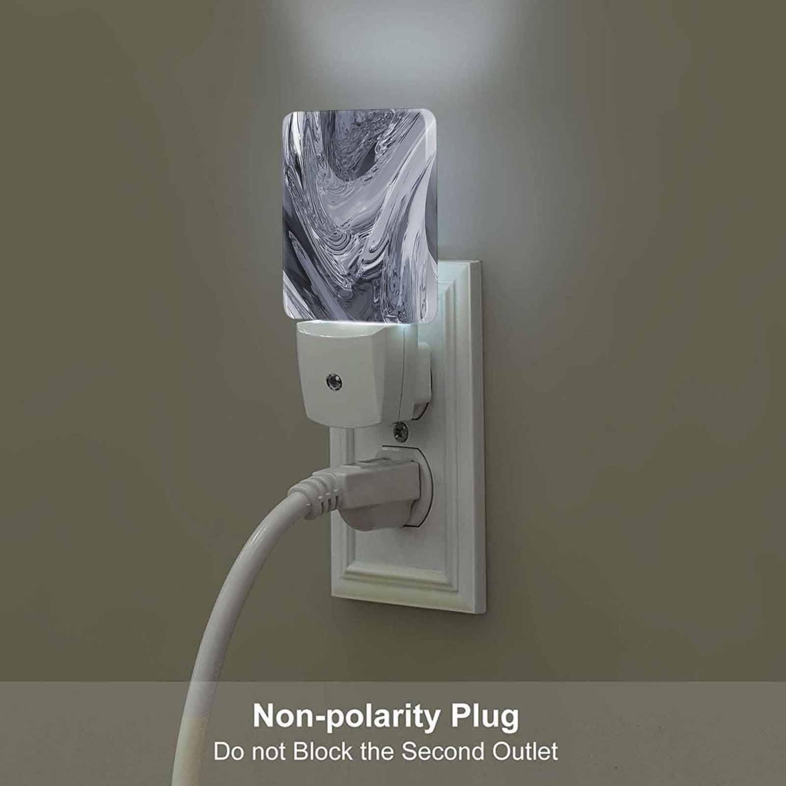 Chrobak Led Night Light,Beautiful Metallic Led Night Light Plug Into Wall With Dusk To Dawn Light Sensor White Energy Efficient