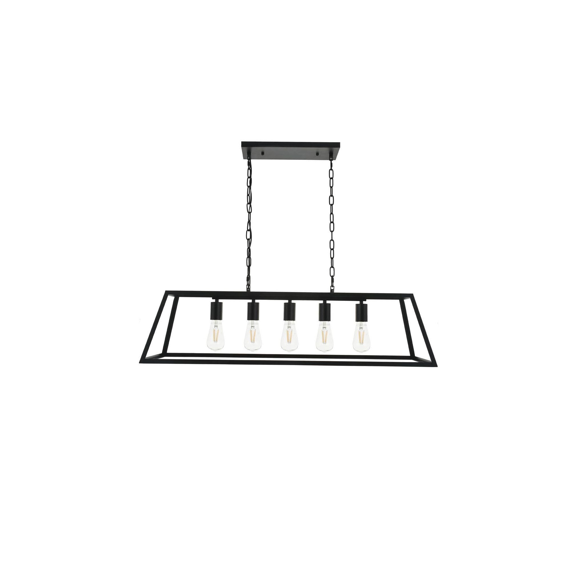 Living District Indoor Modern Home Decorative Bright Ceiling Resolute 5 Light Black Pendant