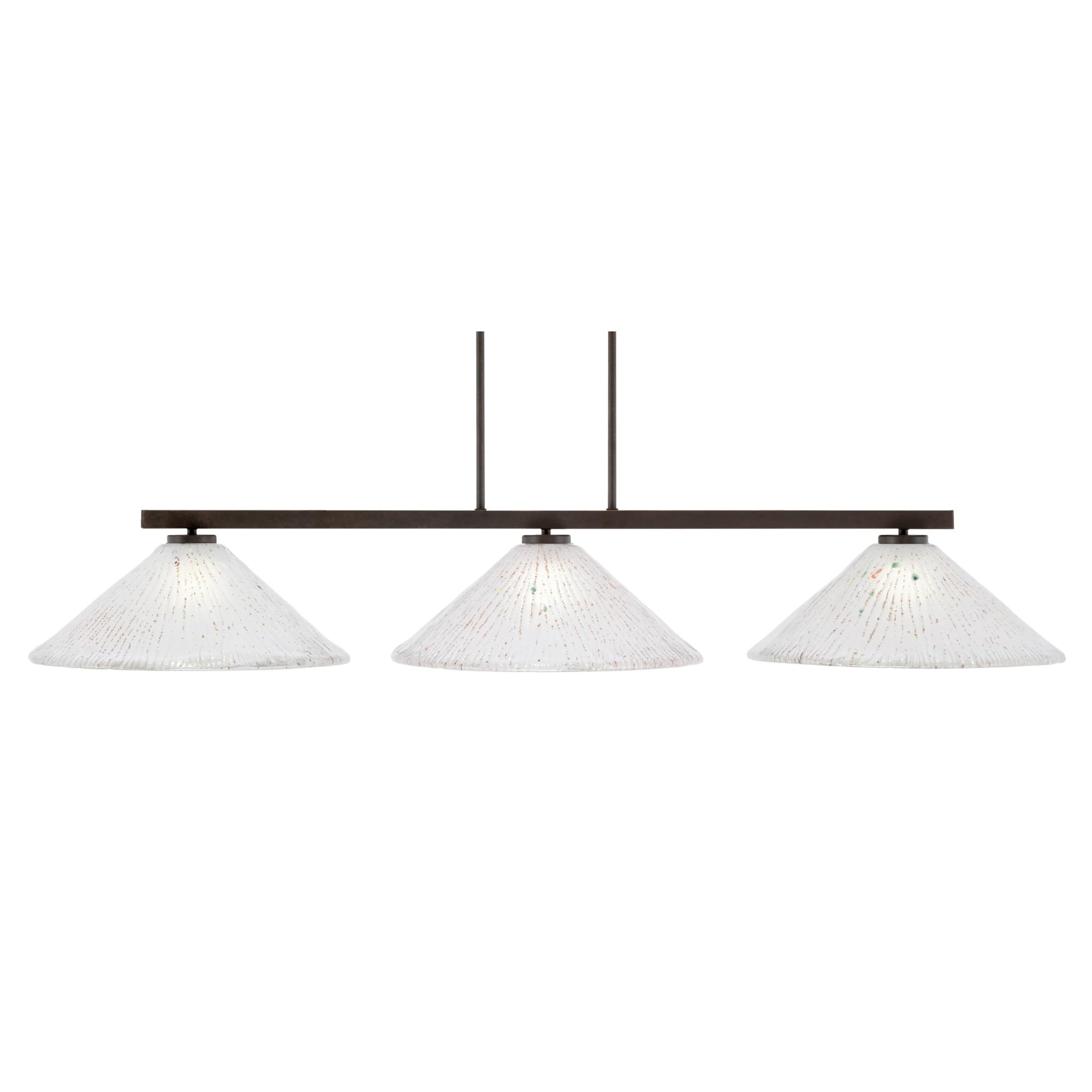 Toltec Lighting Atlas 3 Light Bar - Dark Granite Finish, 16in Frosted Crystal Glass