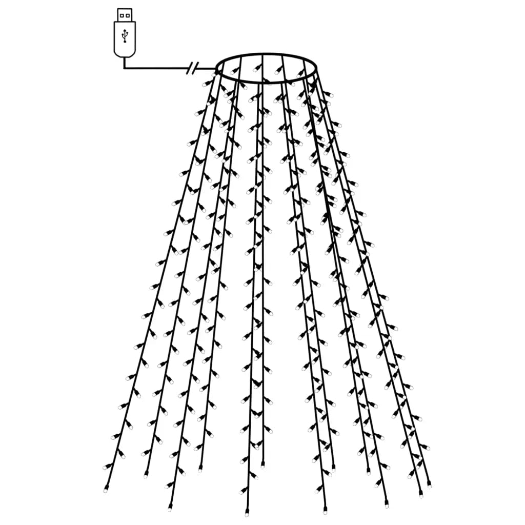 vidaXL Christmas Tree Net Lights 150 LEDs Cold White 59.1in Polyvinyl Chloride Model 328864