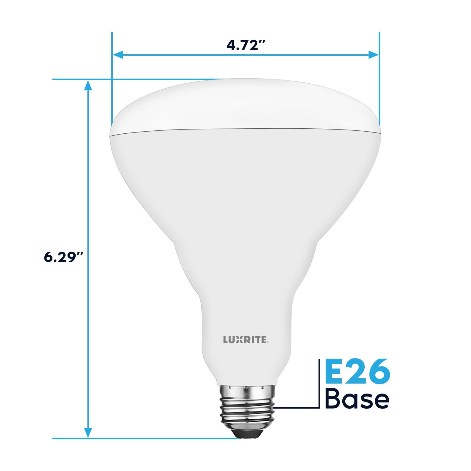 LUXRITE BR40 LED Light Bulbs 85W Equivalent 6500K Daylight Dimmable 1100 Lumen 4 Pack E26 Medium Base