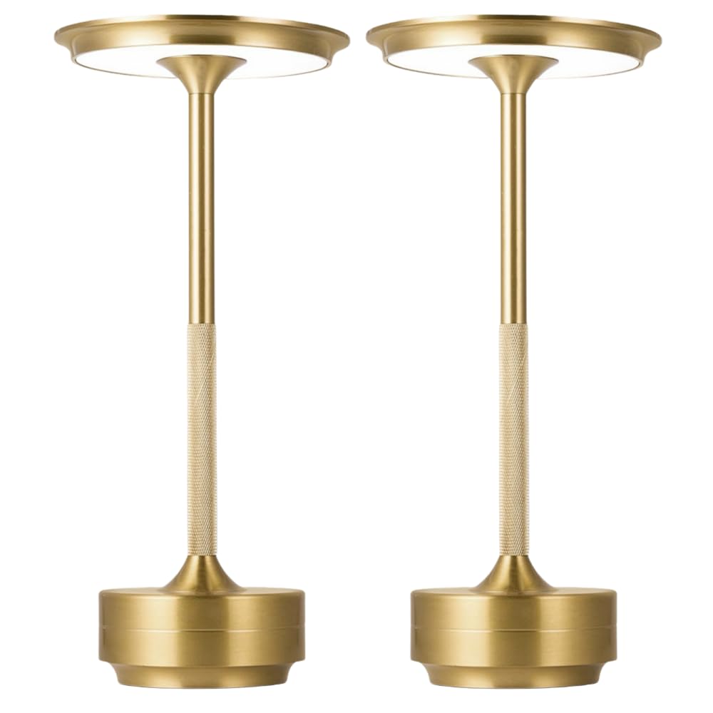 2 Pack Cordless Table Lamps, 5000Mah Rechargeable Table Lamp, 3 Color Stepless Dimming Led Desk Lamp With Memory Function, Porta