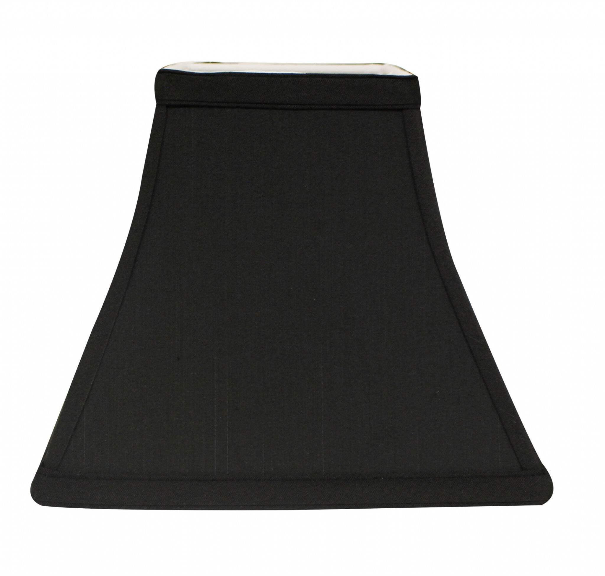 homeroots Lighting Square Bell Shantung Lampshade 10" Black/White, Warm White