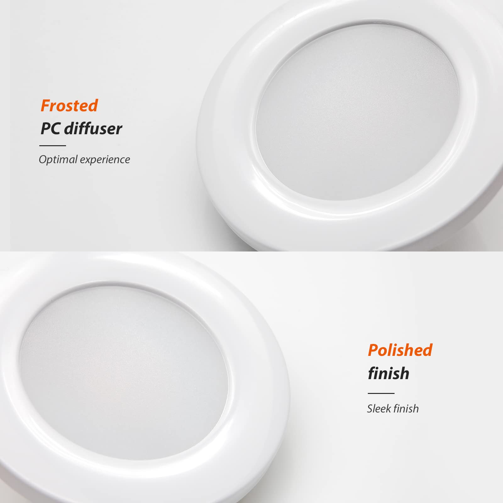 Dream Lighting 12v LED Recessed Puck Light, Cool White, Polycarbonate, Pack of 6, 2.76” for RV Boat Interior Ceiling