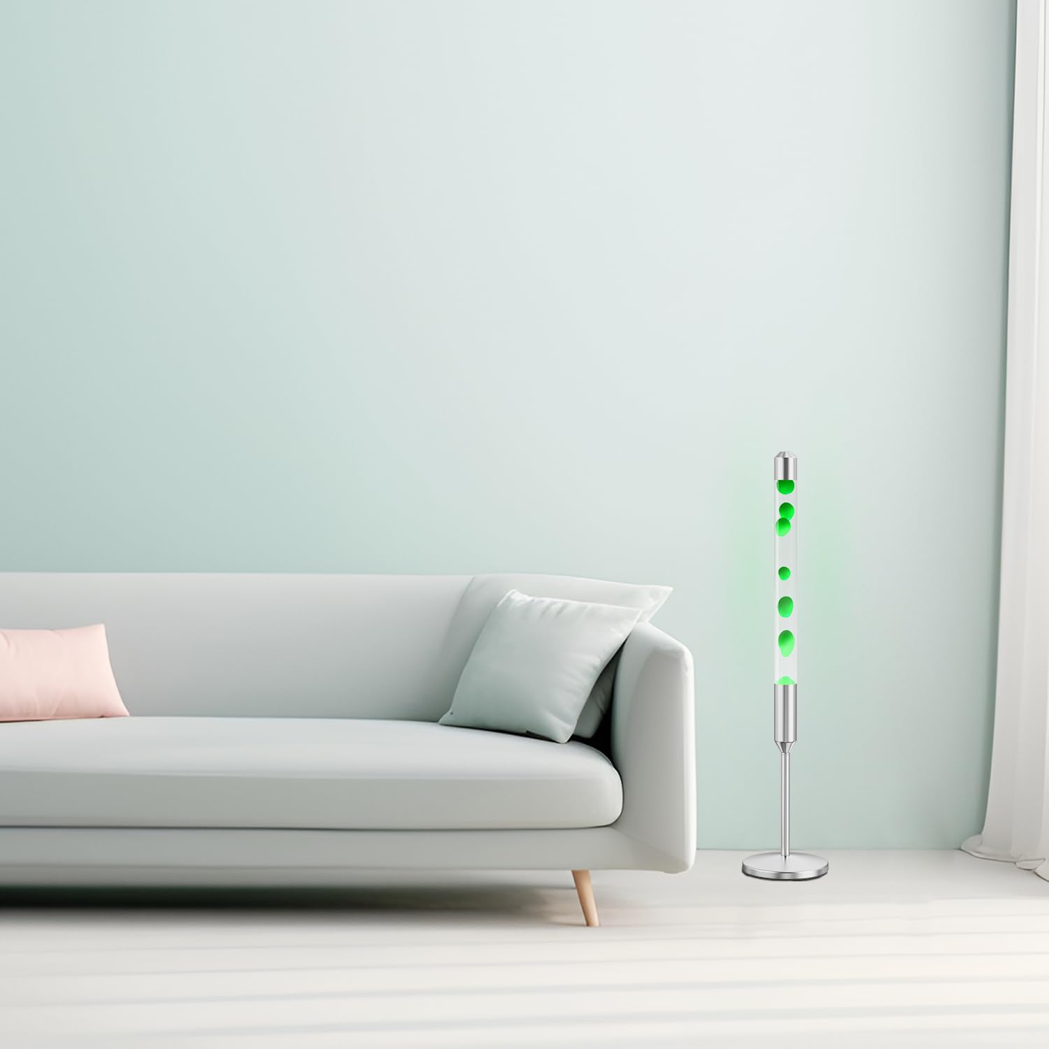 Kyzfy 47.5-Inch Liquid Motion Lamp, Magma Lamp in Blue Water Green Wax, Aluminum, Model K-02, Ideal for Home and Office Decoration
