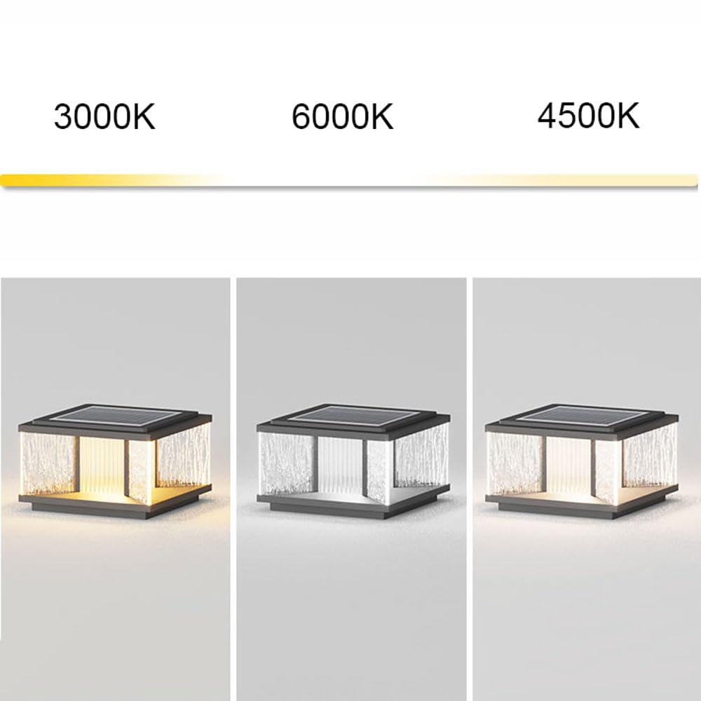 Dahgeo Solar Outdoor Post Lights - Waterproof Stainless Steel Landscape Pillar Lamps, 1 Pack