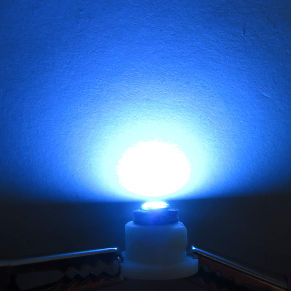 WLJH Ice Blue 10x T4.2 Neo Wedge LED Bulbs - 10mm Base for Car Instrument Cluster, Dashboard, HVAC, and Interior Light Replacement