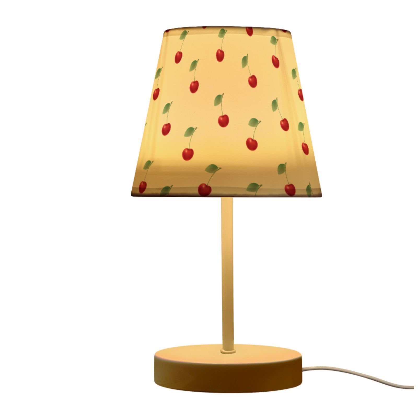 Peystean Cherry Leaves Floral 3 Colors Dimmable LED Table Lamp with USB Port,10.8 Linen Shade Bedside Nightstand Decor Night Lig