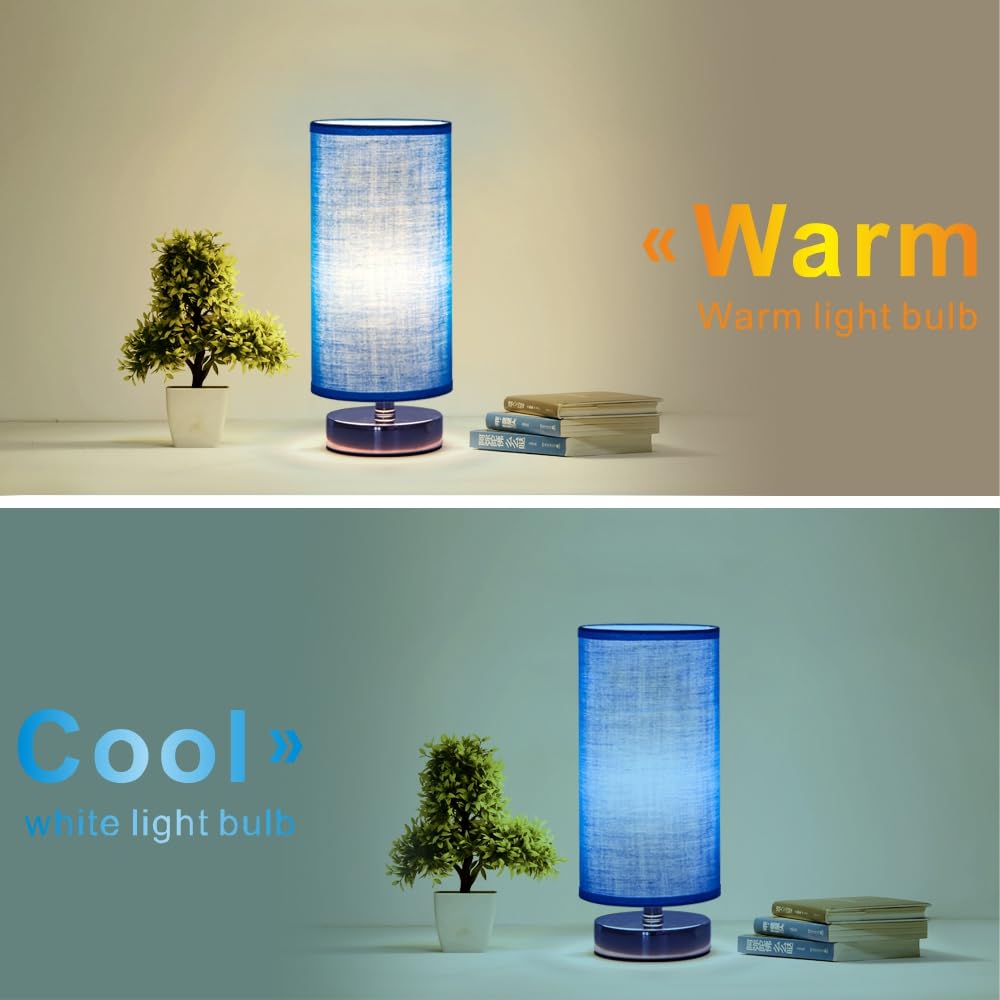 Lifeholder Table Lamps, Nightstand Lamp, Bedside Lamp (Blue)