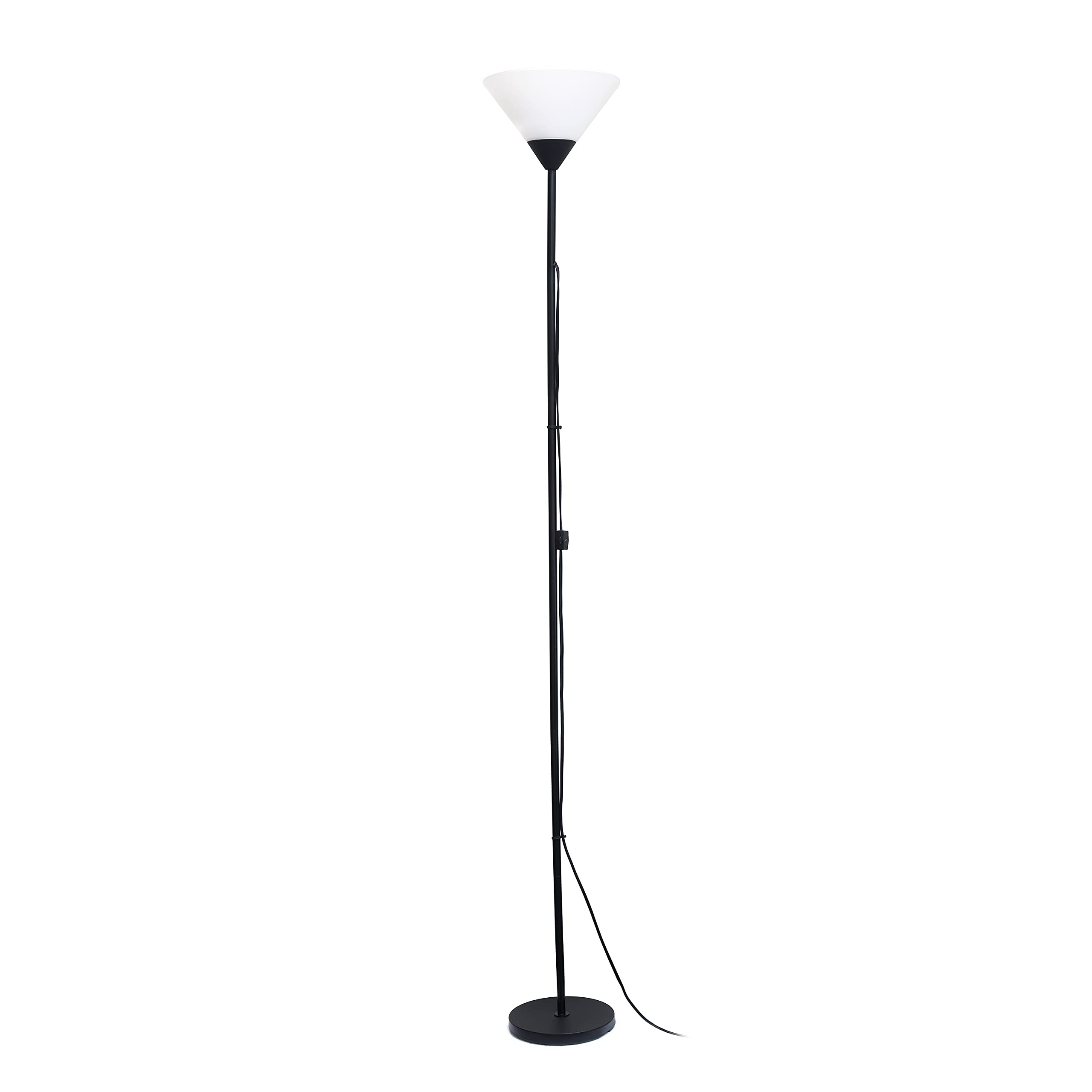 Simple Designs Lf1011-Blk 1 Light Stick Torchiere Floor Lamp, Black