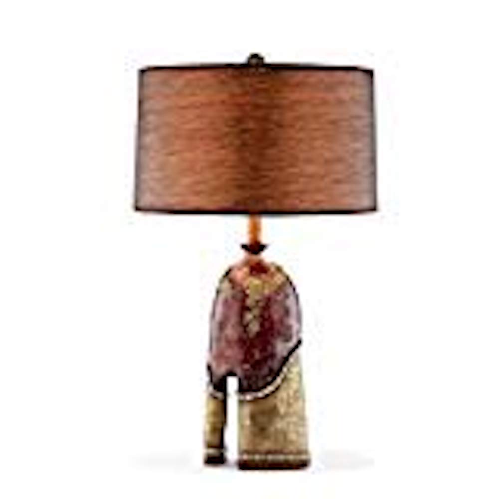 OK Lighting 29 in. Antique Brass Crystal Stone Table Lamp