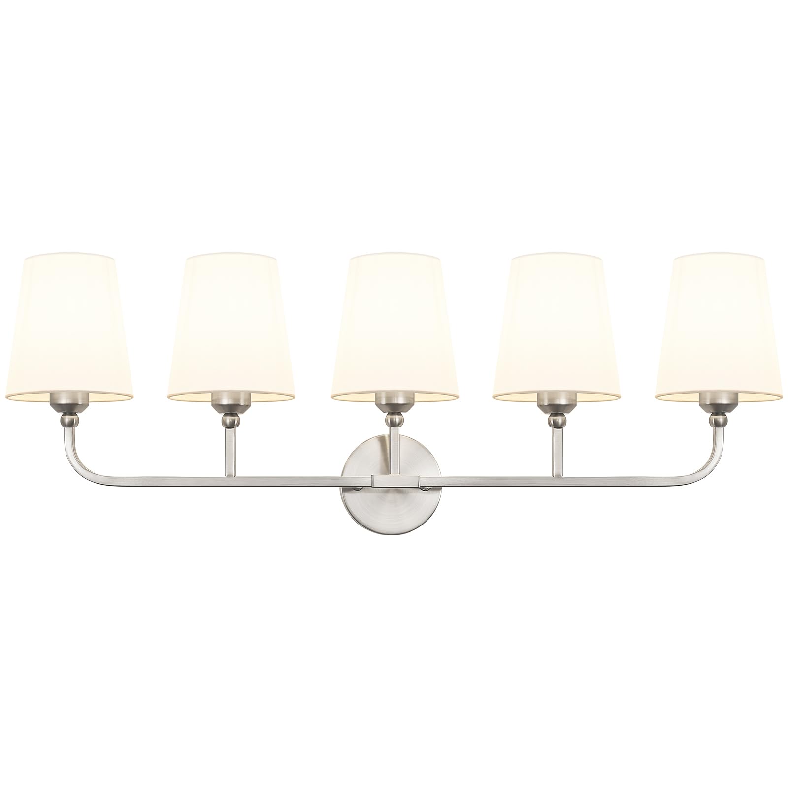 Kvhiiw Bathroom Vanity Light, Brushed Nickel Bathroom Light Fixtures, 5-Light Lighting Fixtures Over Mirror, Modern Wall Sconce 