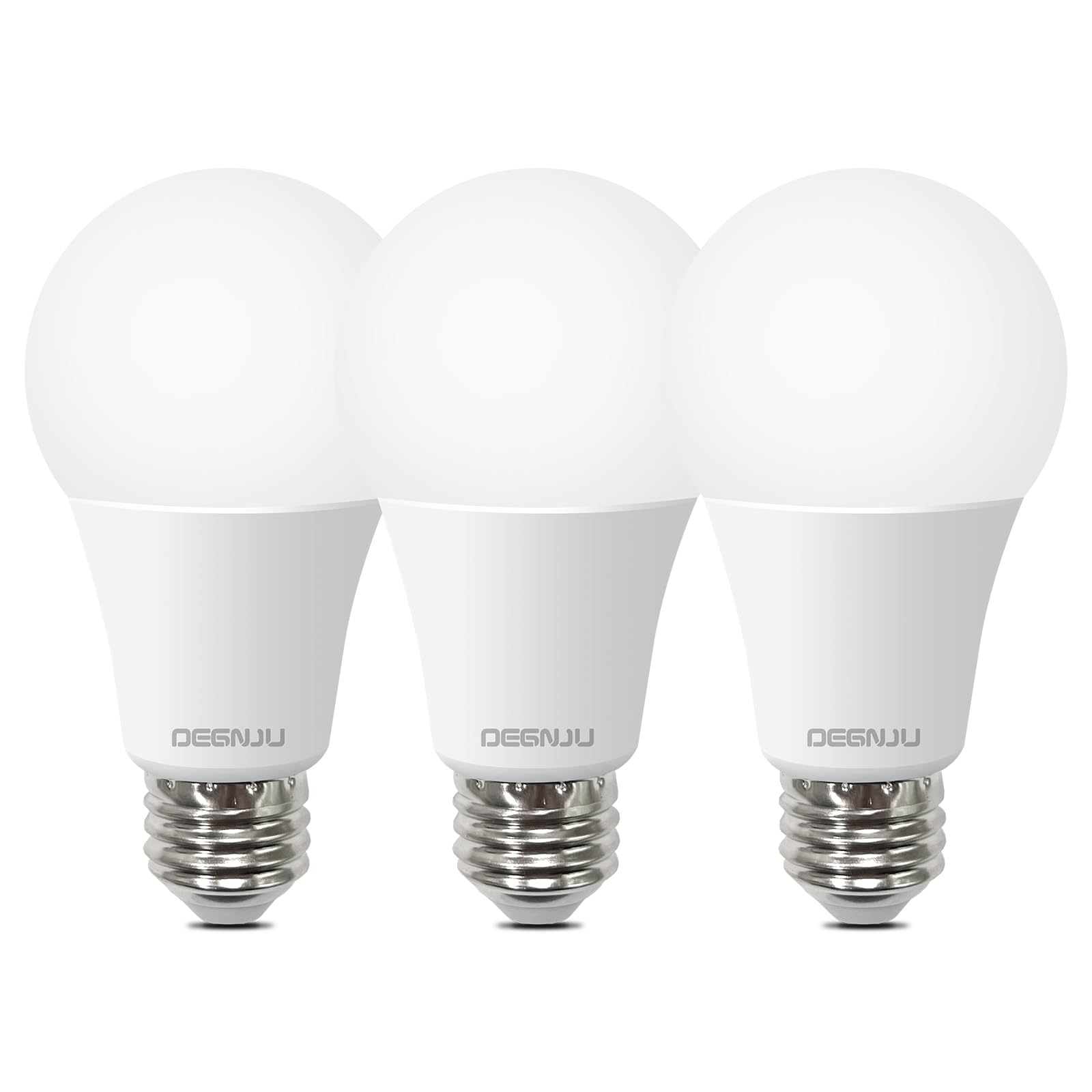 DEGNJU LED Light Bulbs, 100 Watt Equivalent LED Bulbs A19, 5000K Daylight Light Bulbs, E26 Standard Base, 1500 Lumens, Non-Dimmable, 13W Bright White LED Bulbs for Bedroom Home Office, 3 Pack
