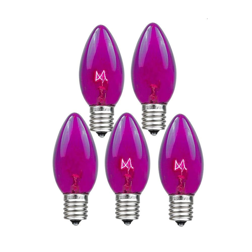 Novelty Lights Incandescent Christmas Replacement Bulbs - Indoor/Outdoor Individual Bulbs For Christmas Tree, Display, & More - 