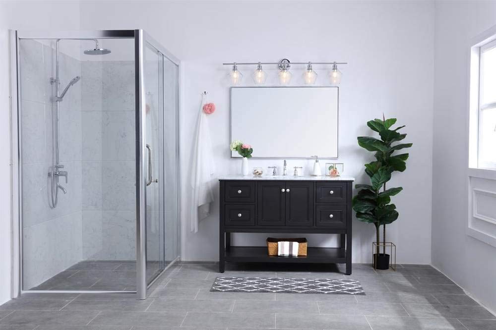 Living District Gene 5-Light Mid-Century Metal Wall Sconce in Chrome and Clear