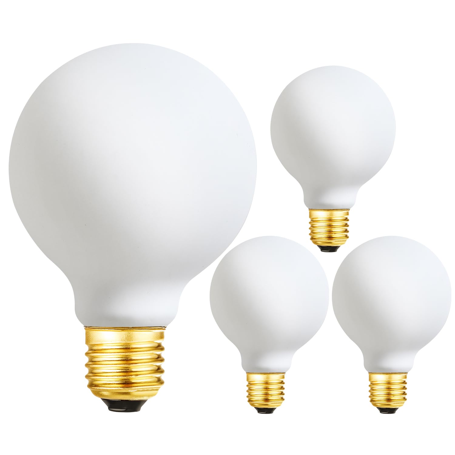 Leools Dimmable G25 Led Frosted Bulb E26 Led Globe Bulb 60W Led Edison Bulb 4000K Daylight White 600Lm Ac120V 6W G80 Flick-Free 