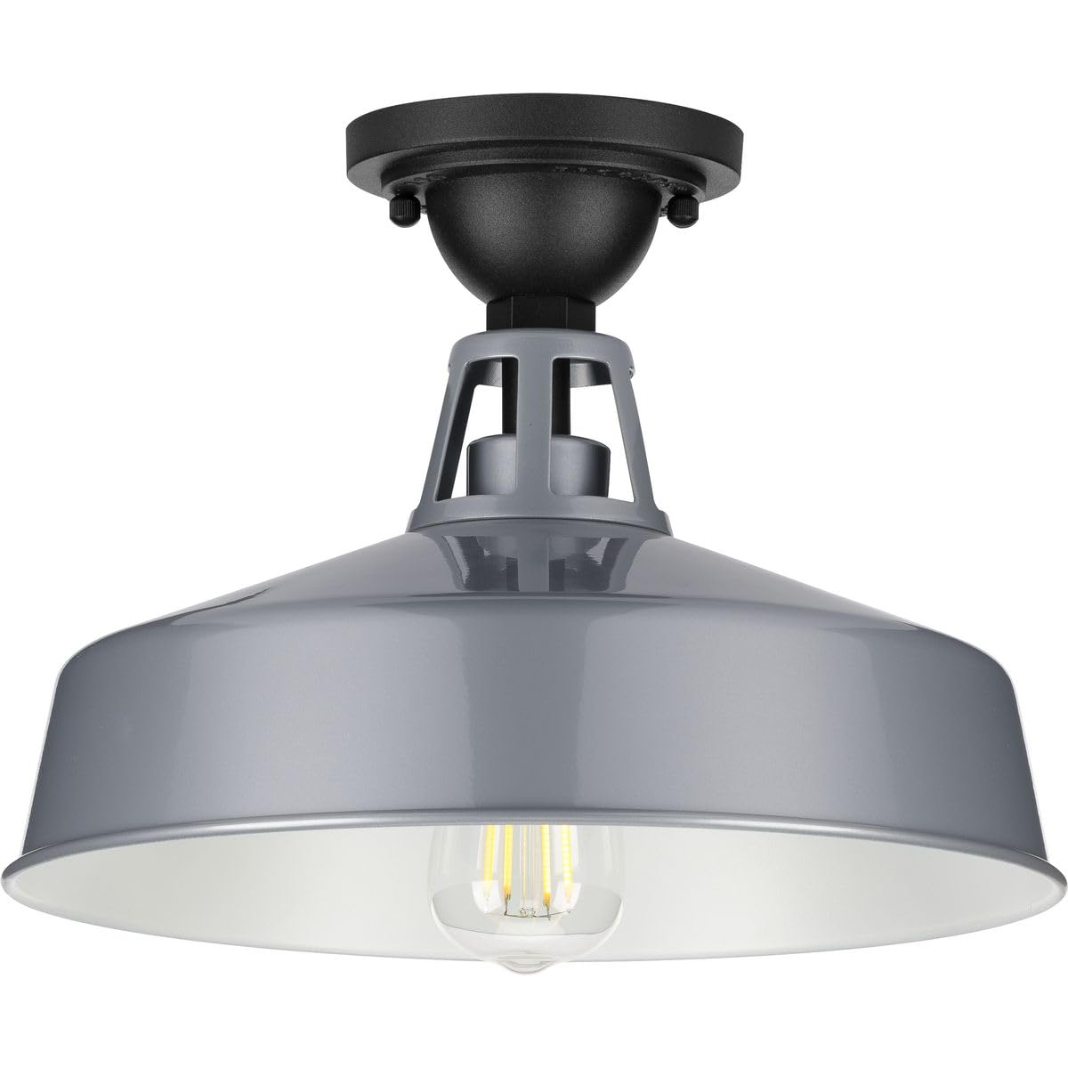 Progress Lighting 1-Light Outdoor Semi-Flush Mount Light Aluminum Gray 9.50x13.25x13.25 Model P550070-082