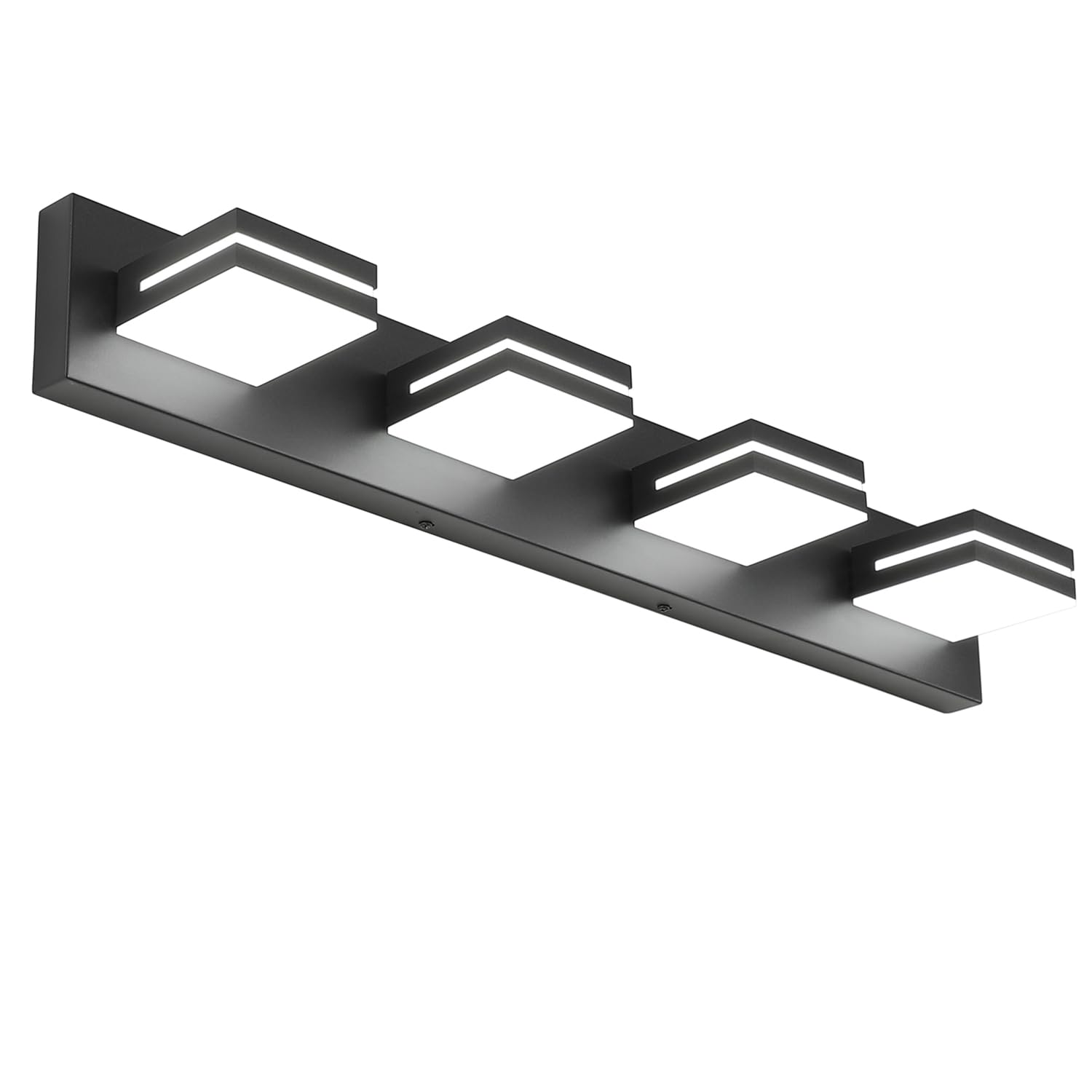 Sinerise Led Modern Bathroom Vanity Light Fixtures (4-Light, 30-Inch, Dimmable), Matte Black Modern Acrylic Bathroom Wall Lighti