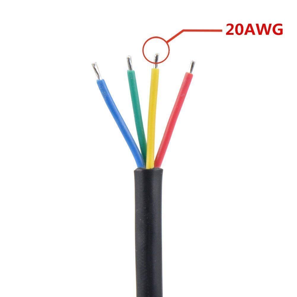 WESIRI 5Pairs 4pin Black Electrical Connector LED Connector for LED Lights 20cm Extension Cable 40cm/Pair 0.5mm 22mm Nut