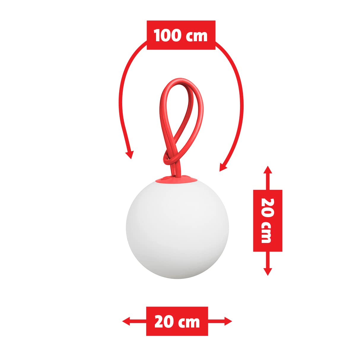 Fatboy Bolleke Rechargeable Indoor/Outdoor Led Light, Red