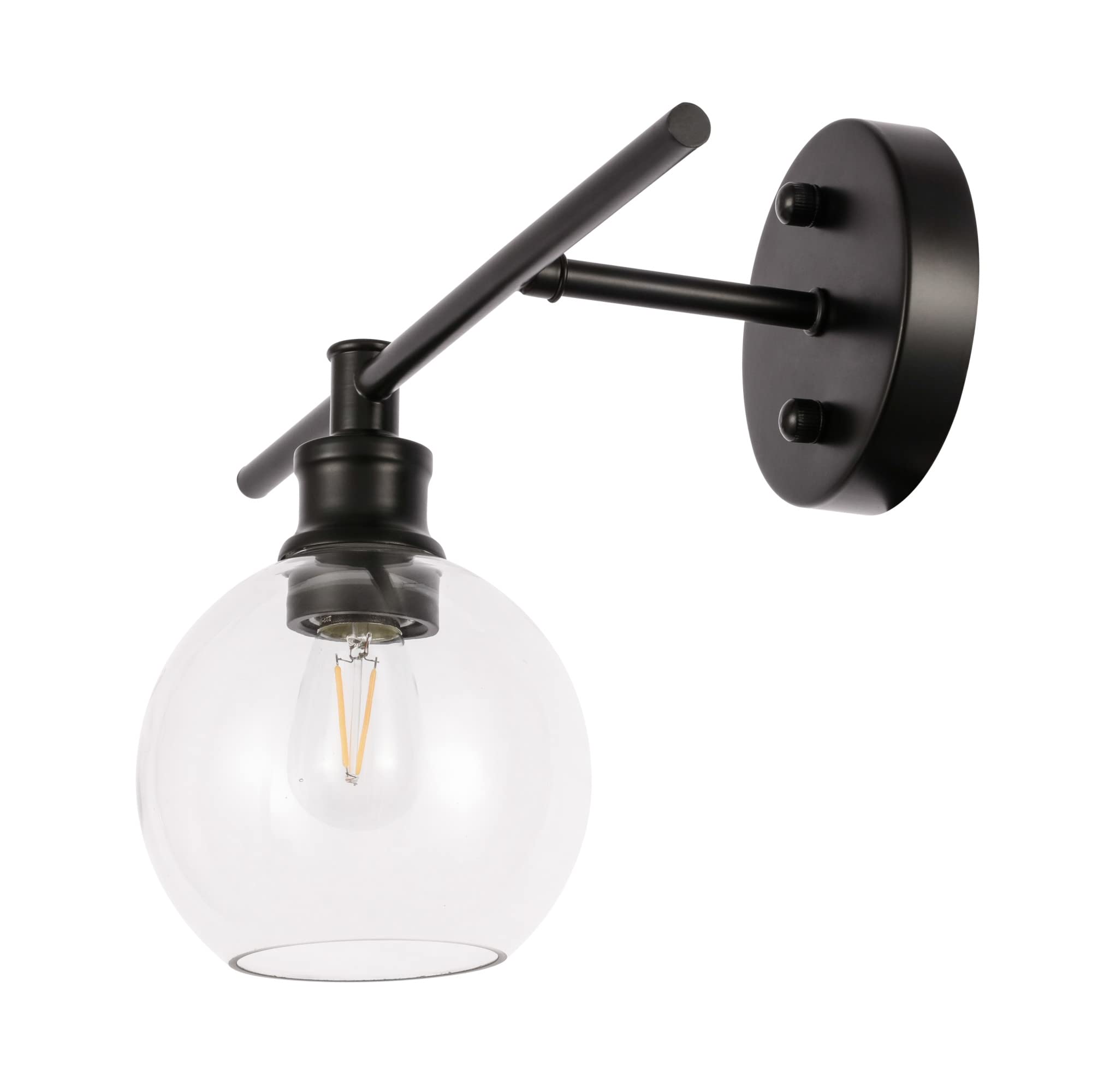 Living District Brass Wall Sconce With Clear Glass Shade - 1 Light, Modern Design