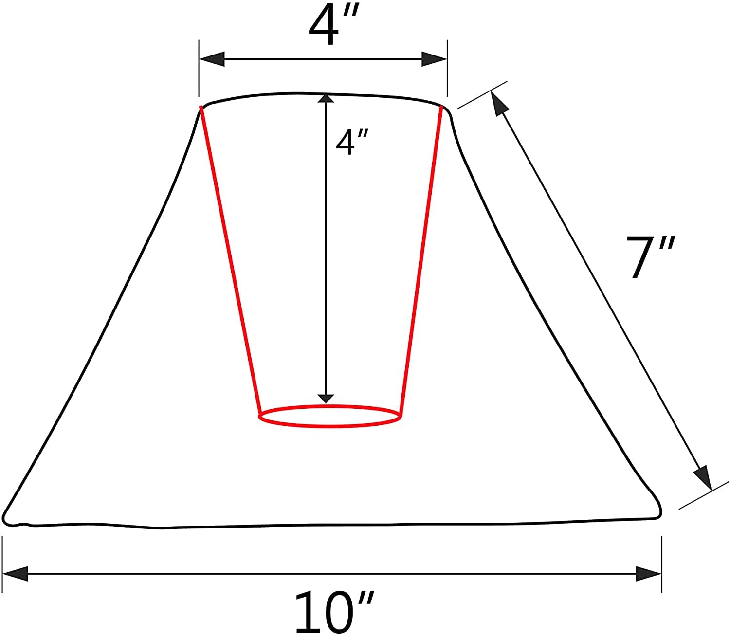 Aspen Creative 58026A, Bell Uno Lamp Shade, Gold, 4&quot; Top X 10&quot; Bottom X 7&quot; Slant Height, Slip Uno 33Mm