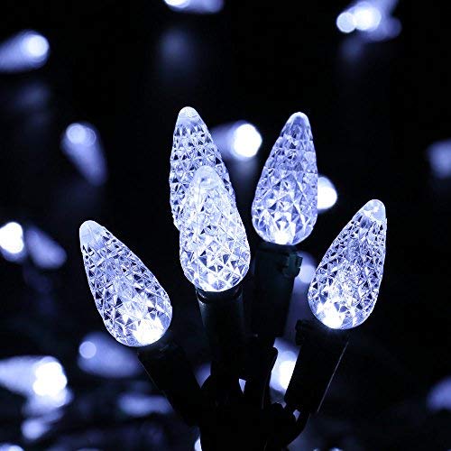Brizled C5 LED String Lights, 100 LED, 33ft, Cool White, Plastic, Model HHGDHLLC004, UL Certified for Indoor & Outdoor Use