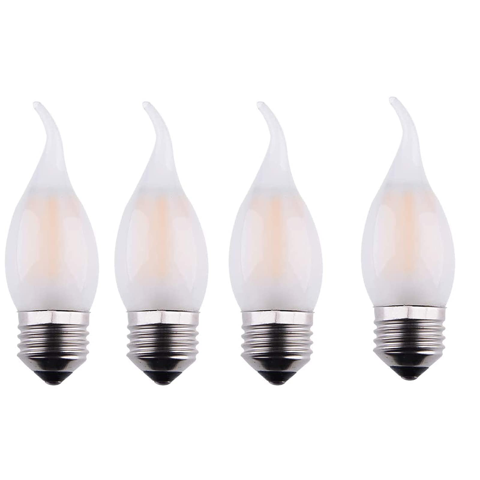 Ydjoo C35 Led Candelabra Bulbs 6W Candle Light Bulb Vintage Edison Bulb Frosted Glass Light Bulbs Dimmable E26 Flame Tip Chandel