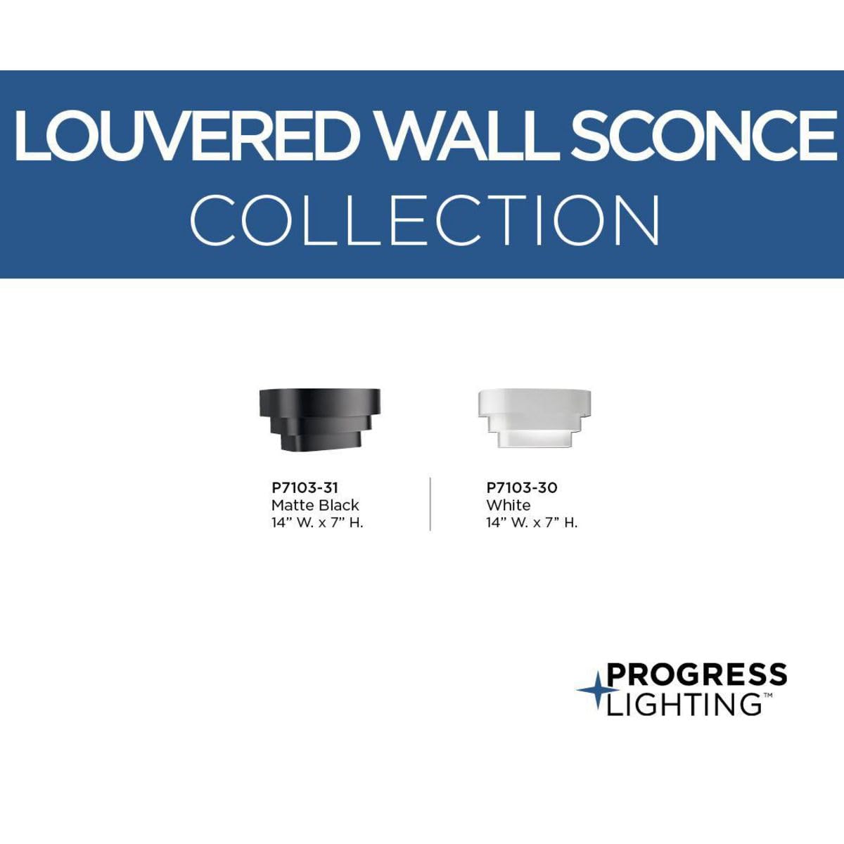 Progress Lighting P7103-30 Wall Sconce, 14-Inch x 7-Inch, Alloy Steel, White