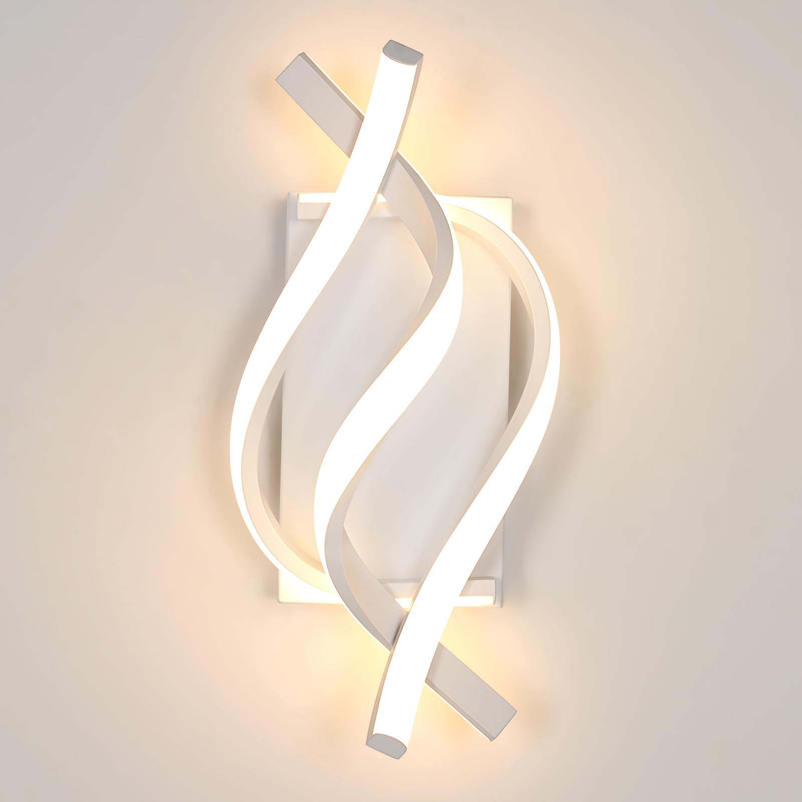 Delipop Spiral Led Wall Sconce Lighting, 3000K Acrylic Lamp For Bedroom, Bathroom, Living Room