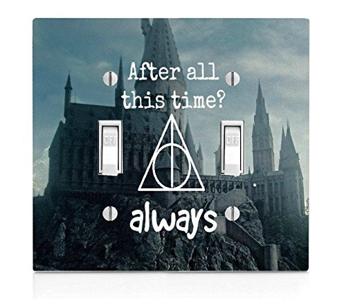 Trendy Accessories Old Castle Background Interesting Quote Design Print Image Double Light Switch Plate