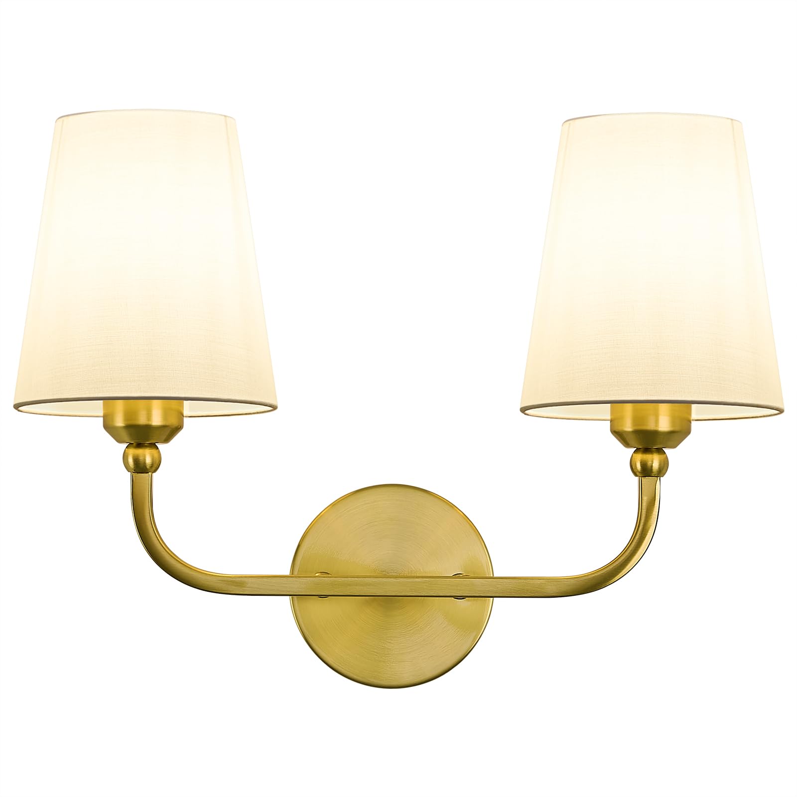 Kvhiiw Bathroom Vanity Light, Brushed Gold Bathroom Light Fixtures, 2-Light Lighting Fixtures Over Mirror, Modern Wall Sconce wi