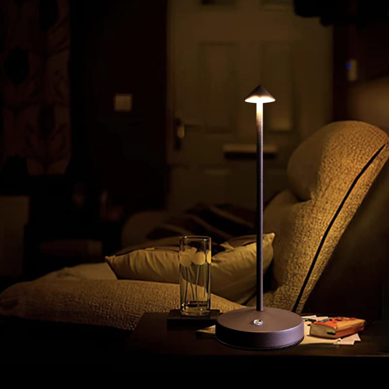 Eypid Cordless Table Lamp, Rechargeable Led Touch Lamp, Dimmable Night Light, Rust