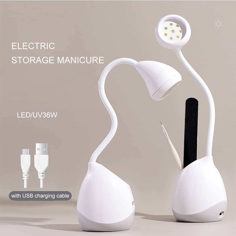 Meitawilltion 36W UV LED Desk Light with Storage Box,Flexible Gooseneck Desk Light with Switch,Portable Glue Curing Lamp Light f