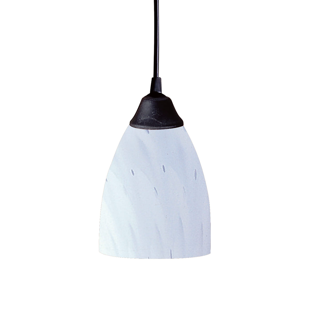 Elk Home Classico 1-Light Mini Pendant, Dark Rust Finish & White Glass, Transitional Style